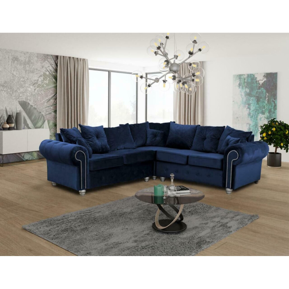 (Corner, Blue) Modern Design Ashwin Corner and 3+2 Seater Sofa