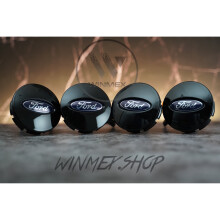 Set of 4 FORD Black alloy wheel caps 65mm