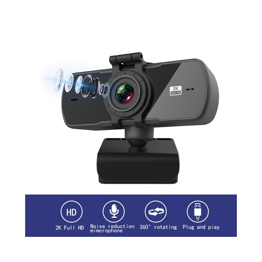 Webcam 2K Computer Pc Webcamera With Microphone For Live Broadcast Video Calling Webcams(2K) 8165493294878