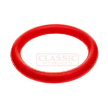 Red Large Solid Rubber Ring Fetch Toy S0791R Tough Durable Tug Toss Chew for Medium-Large Dogs