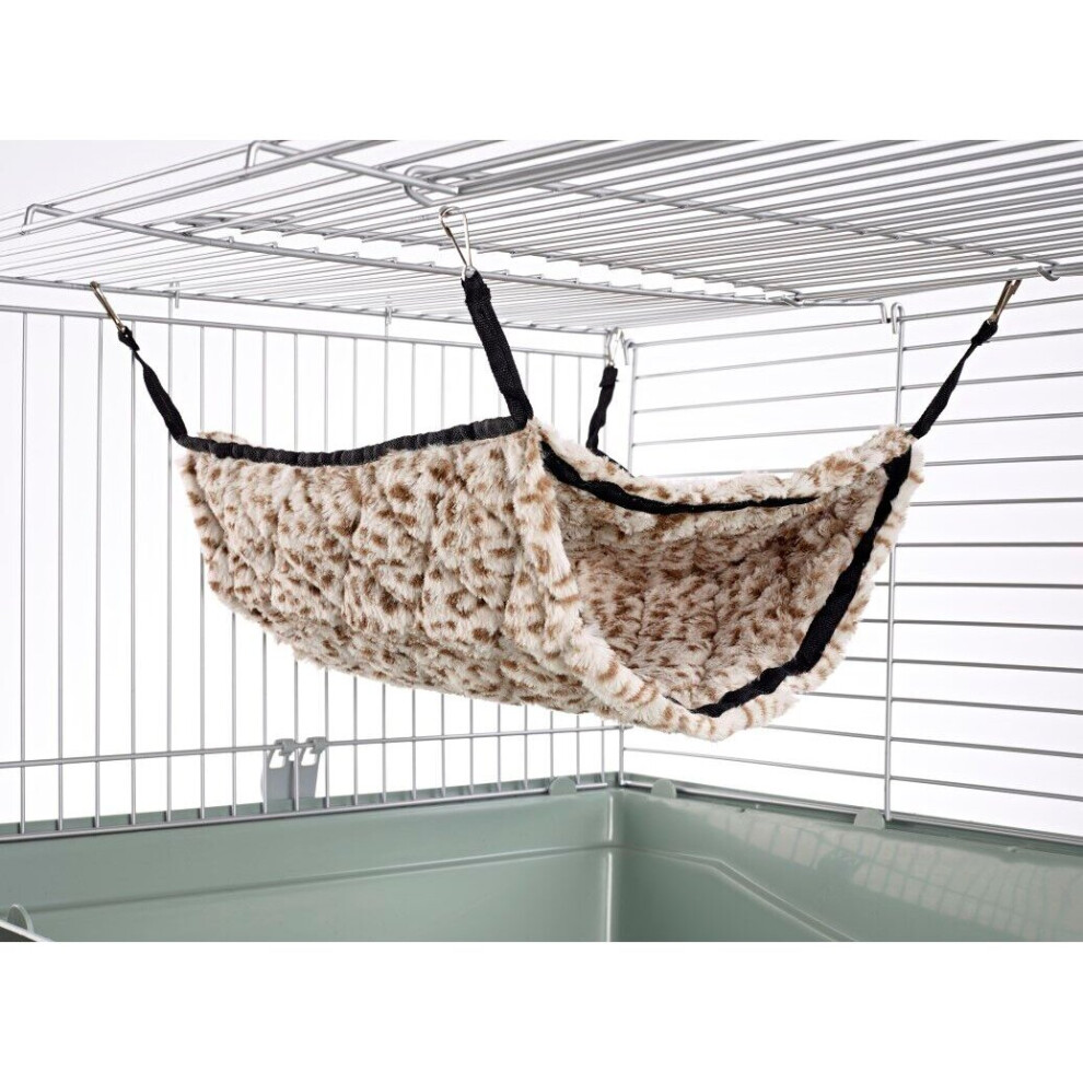Little-Friends Giant Double Bunkbed Hammock For Ferret Chinchilla Bed Toy House Cheetah Print