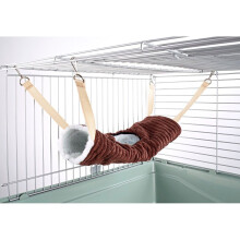 TK508816 Tunnel Tube Hammock Bed Toy for Ferrets, Chinchillas, Rats & Guinea Pigs - Chocolate Luxury, 36x10x10 cm