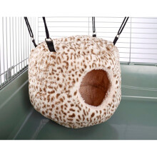 Huge Rodent-Hive Toy Hammock for Ferret Chinchilla Bed Toy House Cheetah Print