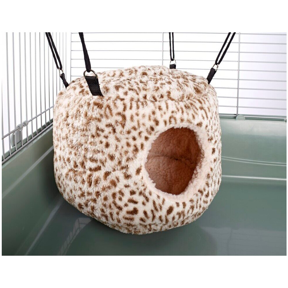 Huge Rodent-Hive Toy Hammock for Ferret Chinchilla Bed Toy House Cheetah Print