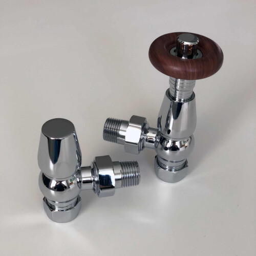 Oxford Traditional Chrome Angled Thermostatic TRV Radiator Valve 1/2 ...