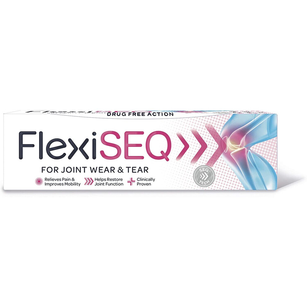 FlexiSEQ Gel, 50g, Drug-Free, for Joint Wear & Tear, Pain Relief Gel, (Packaging May Vary)