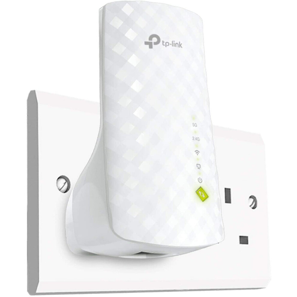 TP-LINK RE220 AC750 Universal Dual Band Range Extender, Broadband/Wi-Fi Extender, Wi-Fi Booster/Hotspot with Ethernet Port, Plug and Play, S