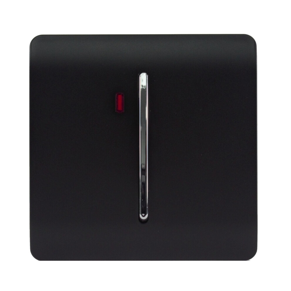 Trendi 20 A Light Switch & Neon Insert Matt Black