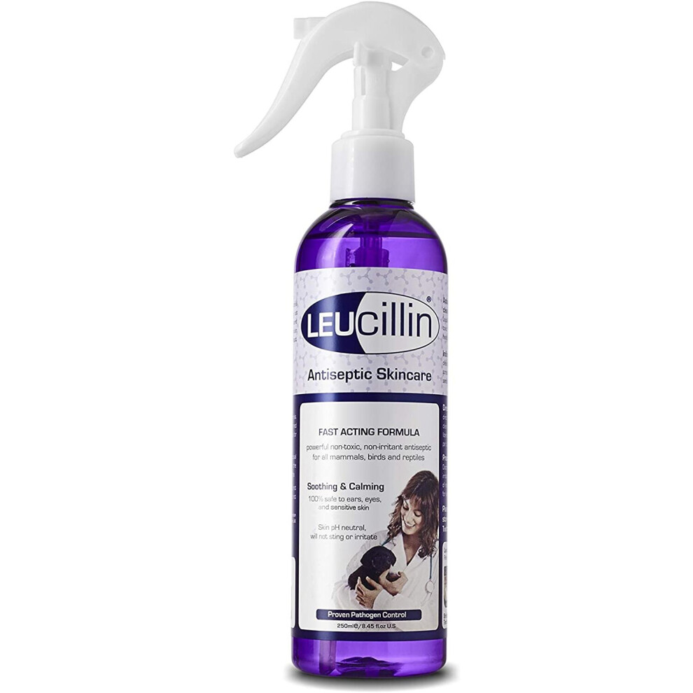 Leucillin Natural Antiseptic Spray | Antibacterial, Antifungal & Antiviral | for Dogs, Cats and All Animals | for Itchy Skin, Wound Care and