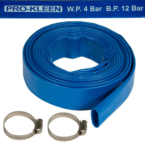 Pro-Kleen (5M) Layflat Blue Hose Pipe PVC Flood Drainage