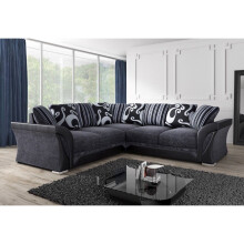 (Corner(2C2), Black & Grey) Farrow Corner (2C2) and 3+2 Seater Sofa