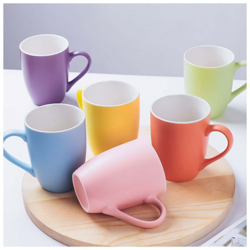 (Mix) Porcelain Tea Cup  Set of 6,  Macaroon Color Ceramic Coffee Mugs for Coffee Tea Milk Juice Cup
