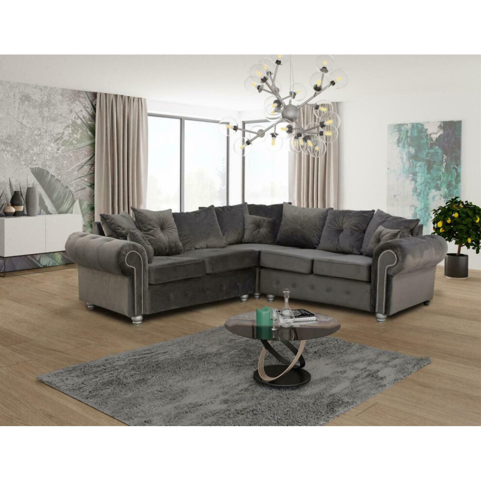 (Corner, Grey) Modern Design Ashwin Corner and 3+2 Seater Sofa