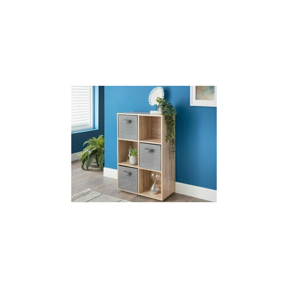 6 Cube 3 Basket-Oak Bookcases, Shelving & Storage G-0341