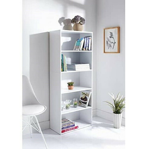 Spot On Dealz 5 Tier Bookcase-White - Bookcases, Shelving & Storage G-0339