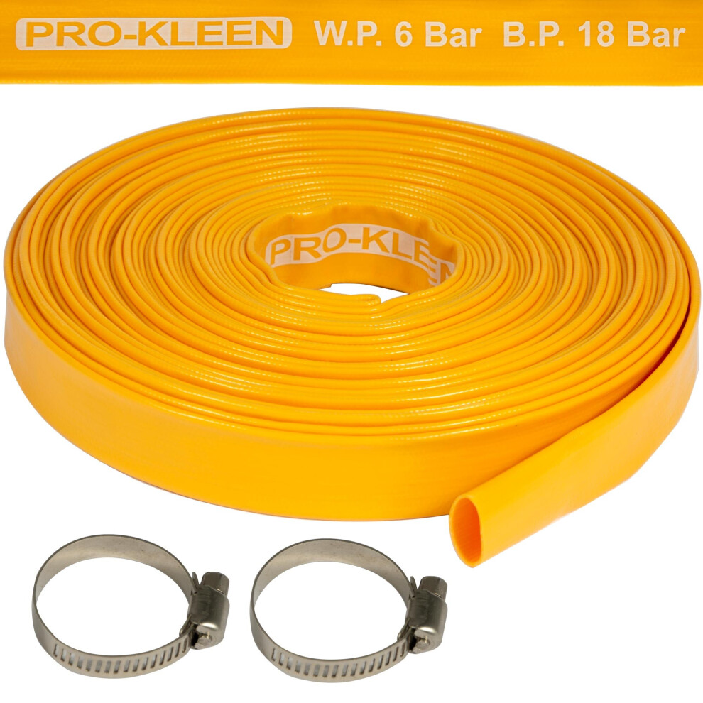 (20M) Heavy-Duty Layflat Yellow Hose Pipe PVC