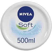 NIVEA Soft (500ml), A Moisturising Cream for Face, Body and Hands with Vitamin E and Jojoba Oil, Hand Cream Moisturises after Using Hand San