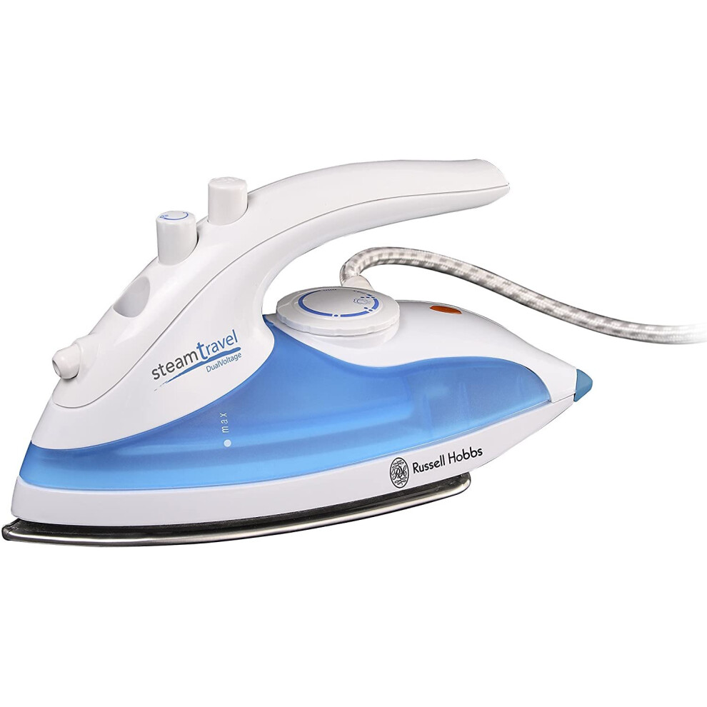 Russell Hobbs White and Blue Steam Glide Travel Iron