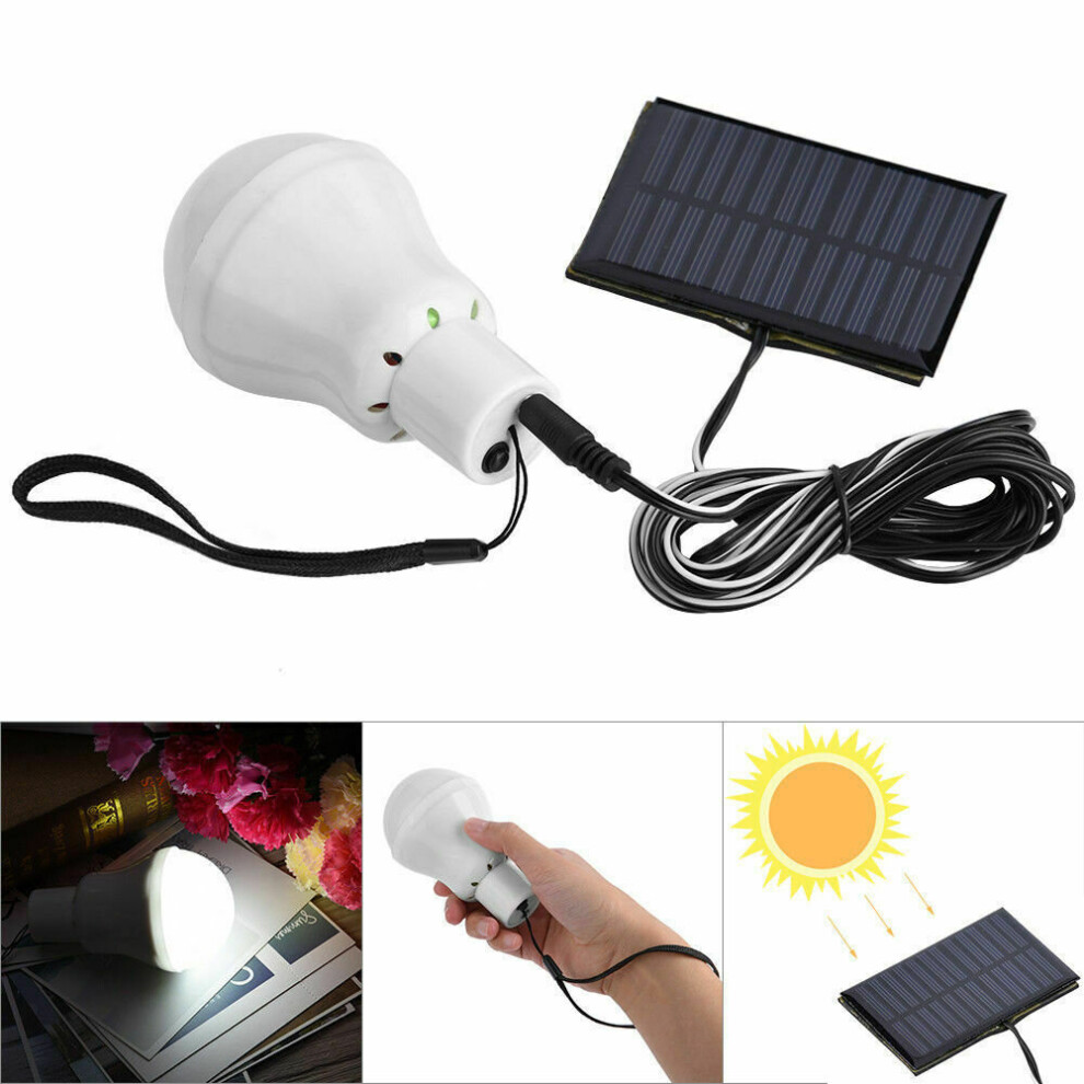 Solar Panel Power LED Bulb Lights Rechargeable Outdoor Camping Tent Lamp