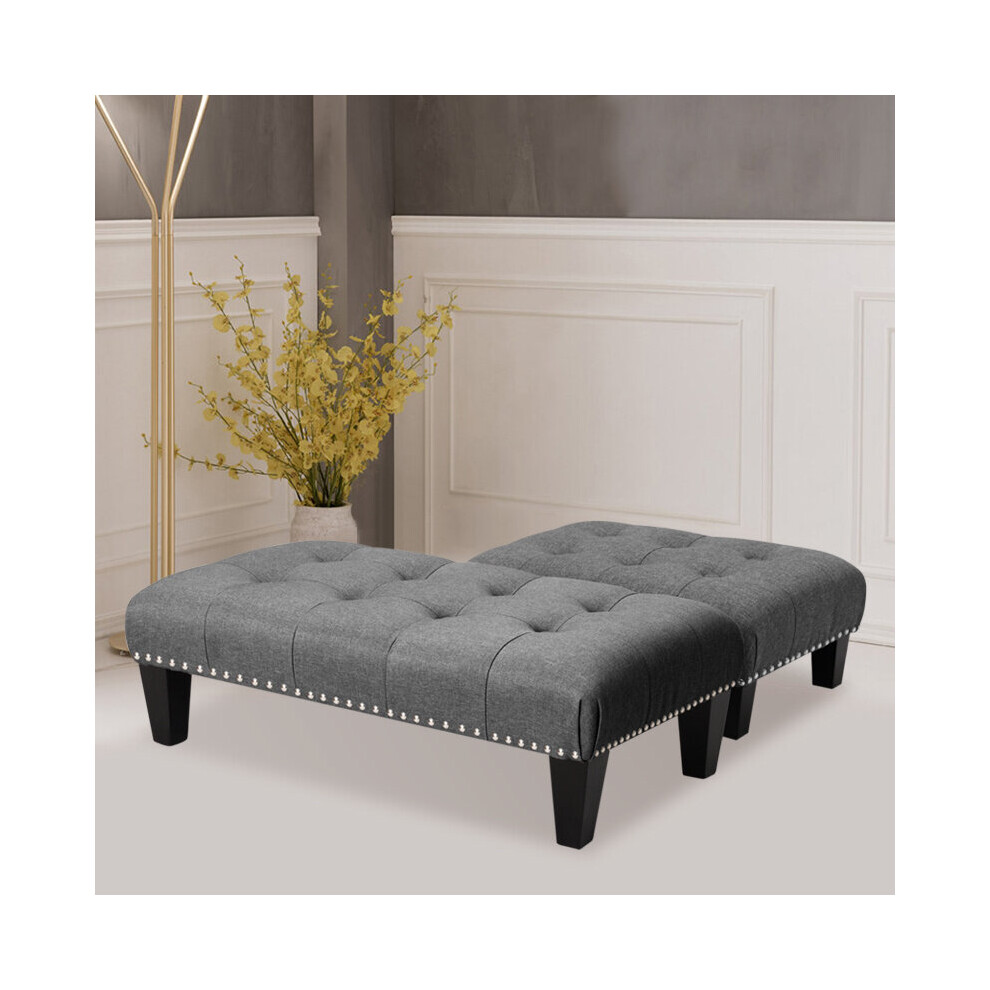 (Large Light Grey-71*37*20cm) Foot Rest Pouffe Stool Padded Seat Ottoman Footstool Chair Sofa Bench Stools-image-OPC-P7FB7RM-NEW