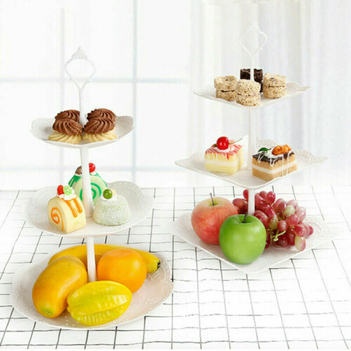 3 Tier Plastic Embossed Tableware Cake Stand on OnBuy