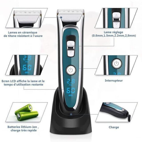 Hair Trimmer Electric Beard Trimmer with LCD Display green 1