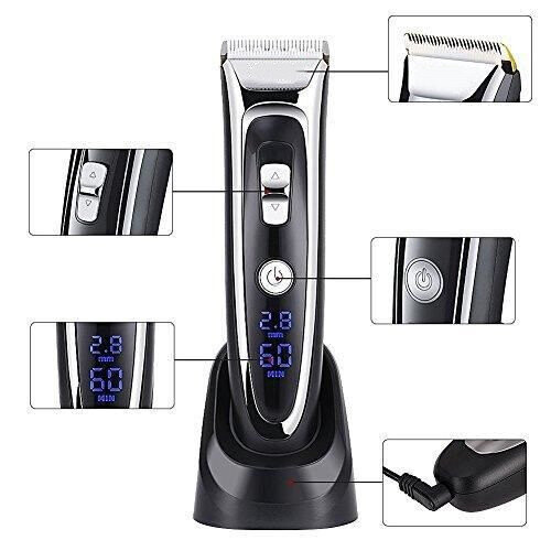 Hair Trimmer Electric Beard Trimmer with LCD Display black 1