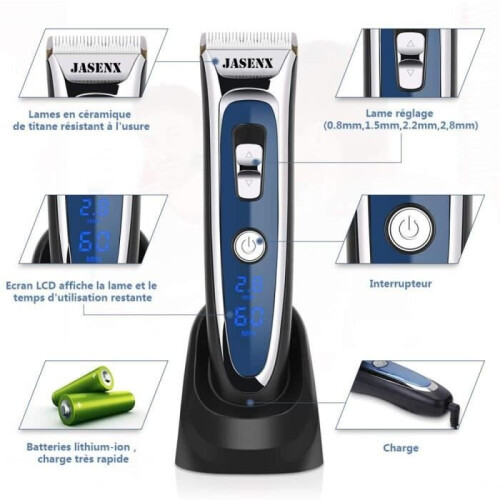 Hair Trimmer Electric Beard Trimmer with LCD Display blue 1