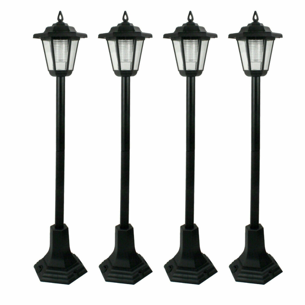 Daniel James (4) Led Garden Lights Lamp Post Solar Powered Lantern Patio Pathway Walkway Outdoor