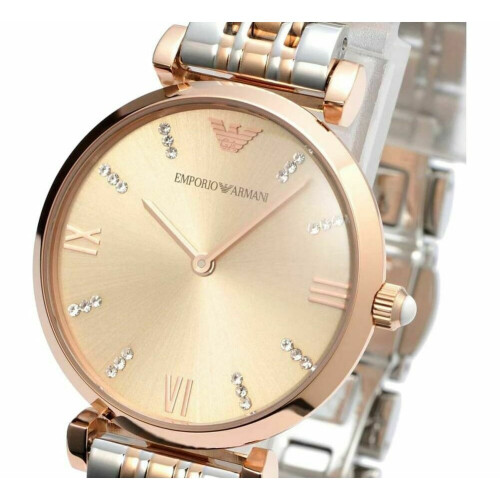 Emporio Armani Women's Ar1840 Retro Two Tone Watch, Silver Band, Analog  Display : Buy Online at Best Price in KSA - Souq is now Amazon.sa: Fashion