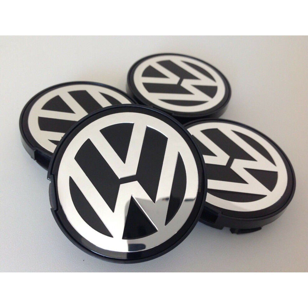 Volkswagen Vw 55Mm Alloy Wheel Centre Caps, Set Of 4 For Golf/Jetta/Passat/Beetle - 6N0 601 171