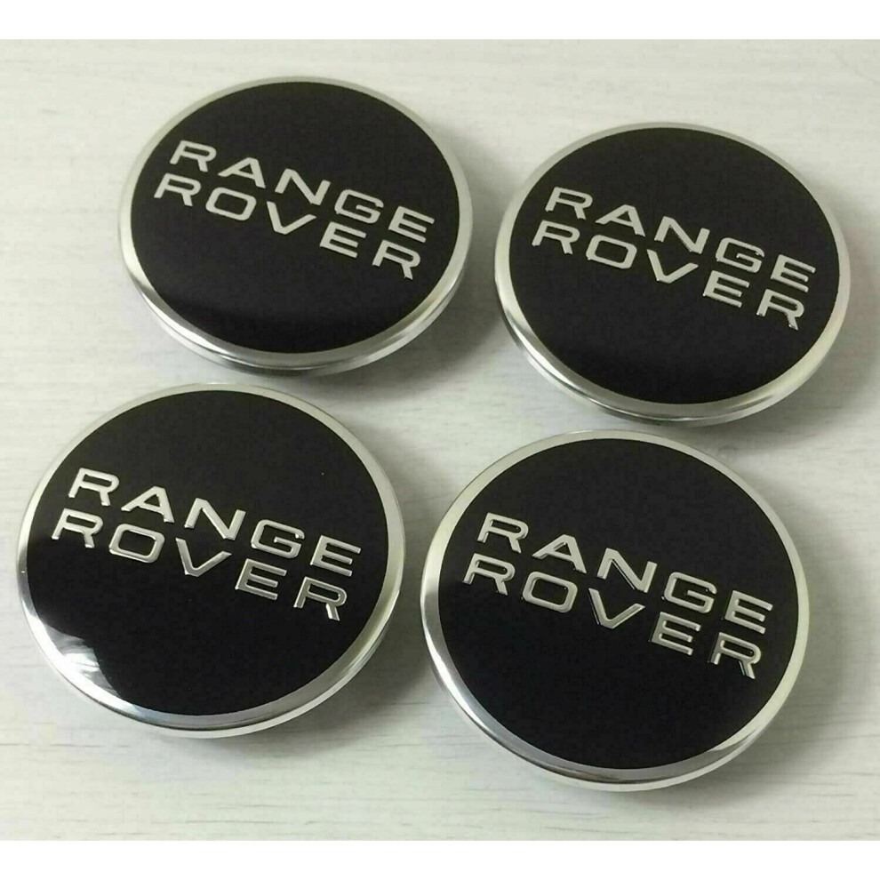 Range Rover Chrome 63Mm Wheel Centre Caps Sport Freelander X 4 Black 822449892103
