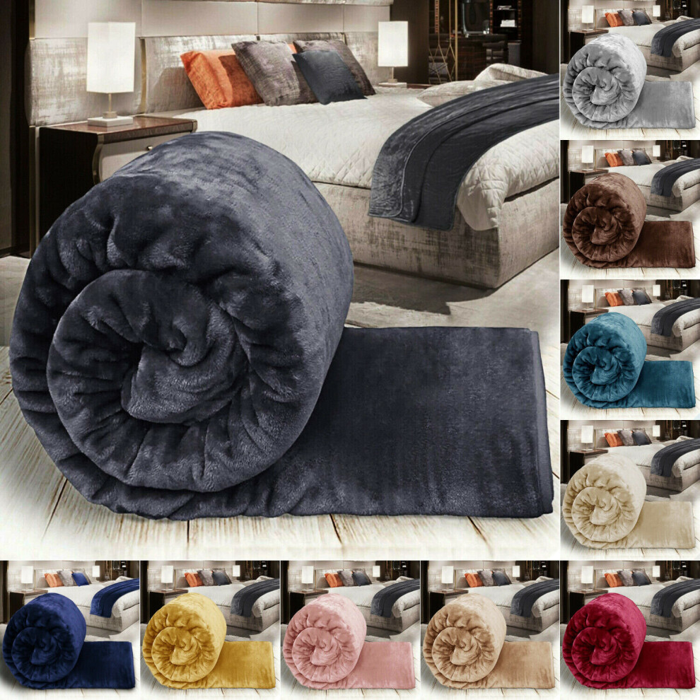 Large Blanket Faux Fur Fleece Throw