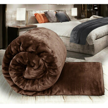 (COFFEE, KING) Large Blanket Faux Fur Fleece Throw