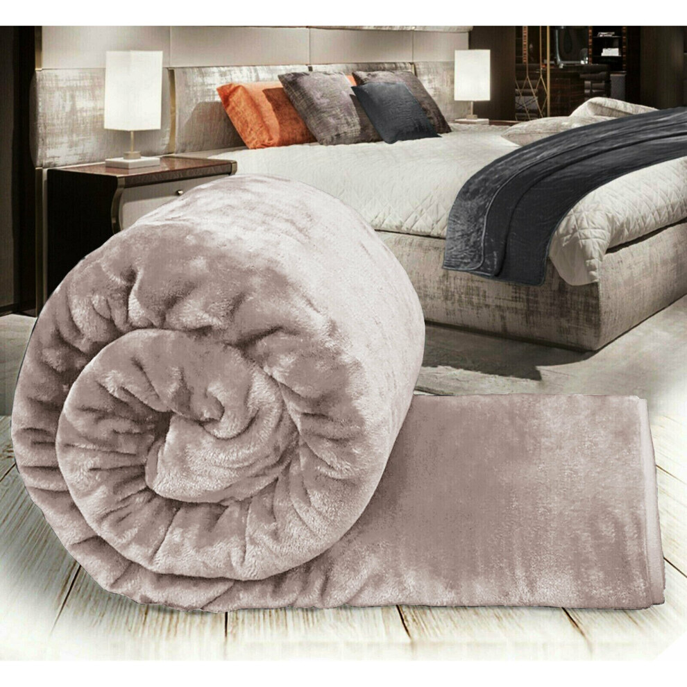 (MINK, KING) Large Blanket Faux Fur Fleece Throw-image-OPC-P7FBB5R-NEW