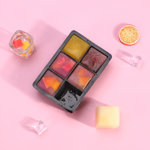 Vinsani 2 Pack Ice Cube Tray Easy-Release Silicone  Ice Mould - Black 1