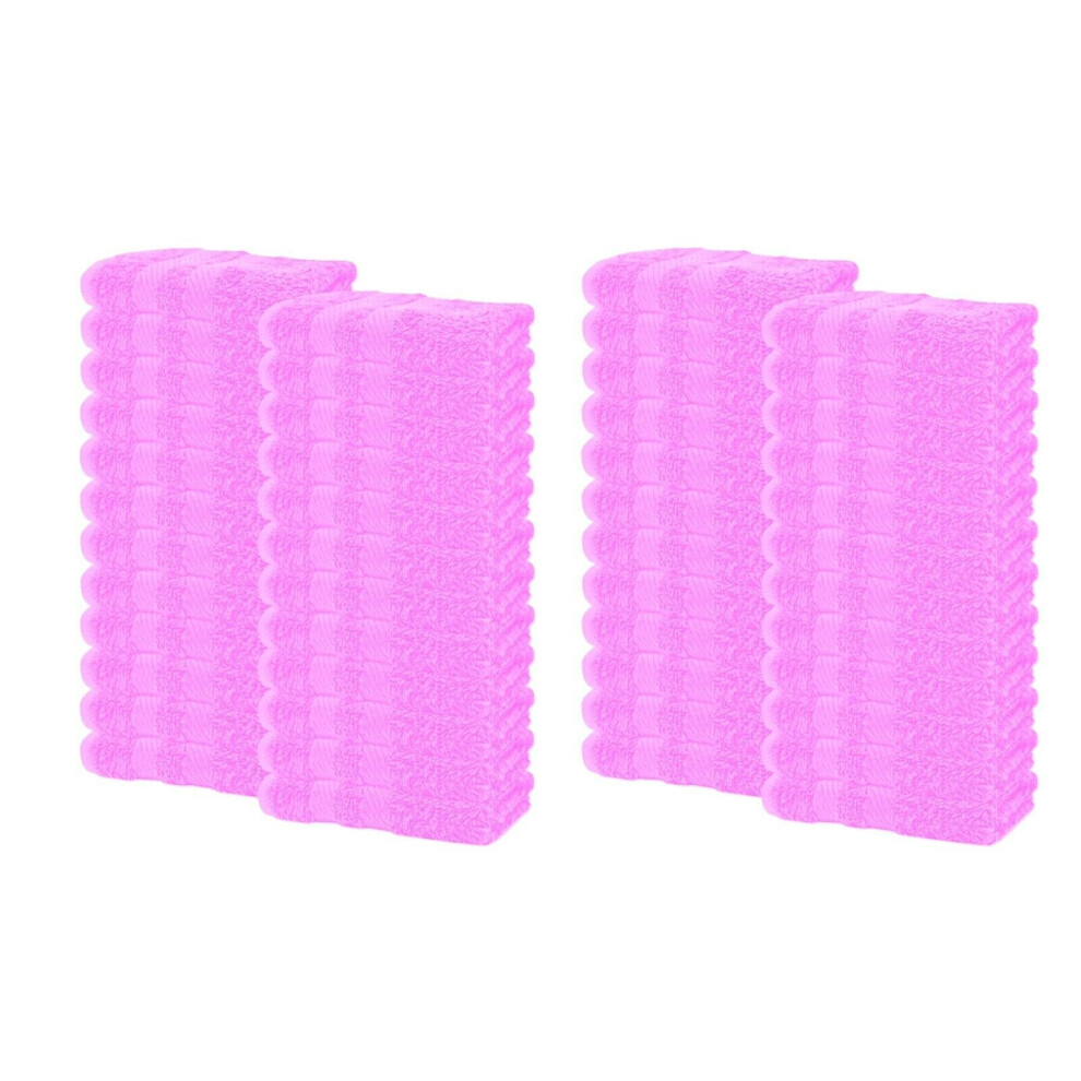 (Pink, Pack of 24) 48x Face Washcloths Flannels Best Budget Quality Slight Second Soft Cotton Face cloths