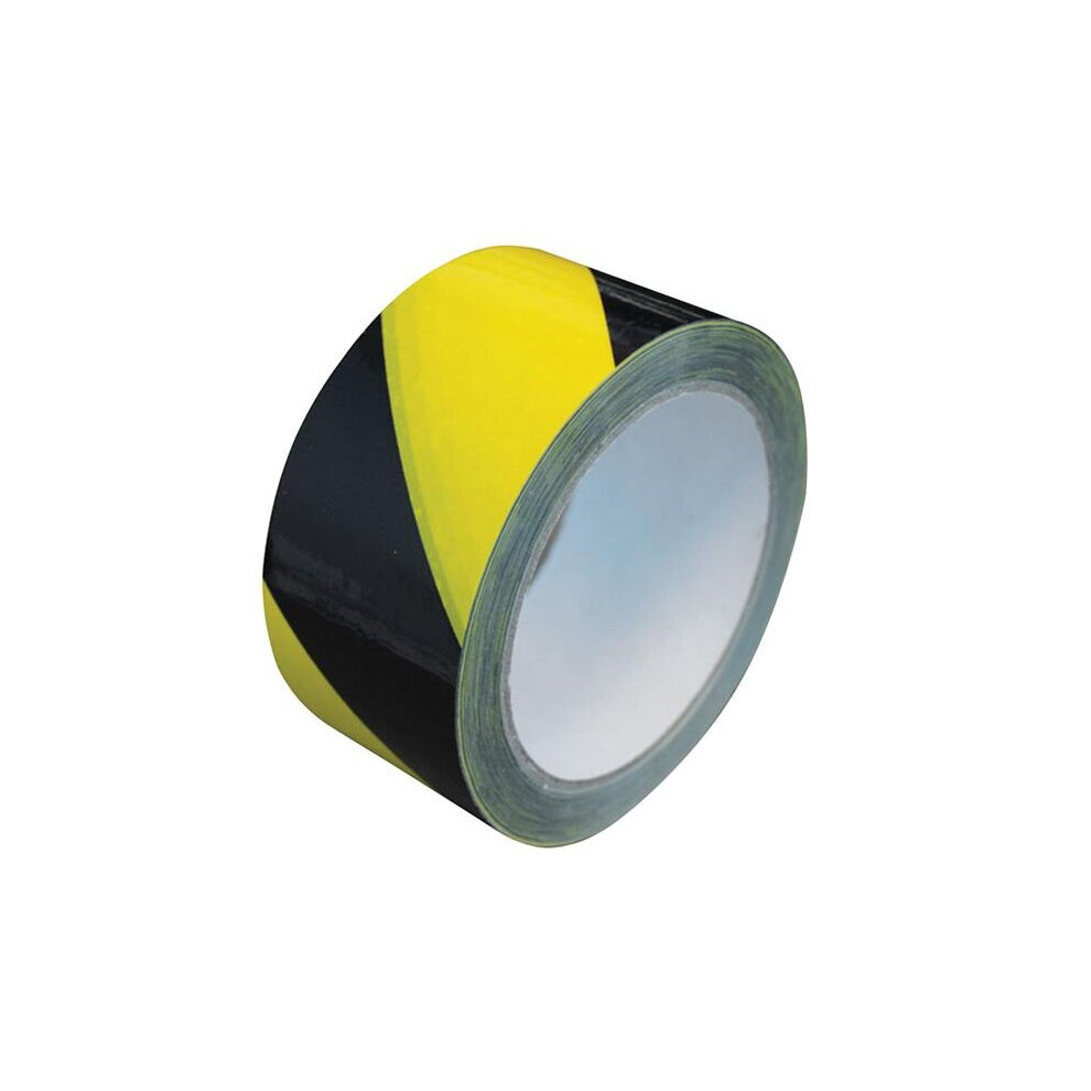 Faithfull Laminated Self-Adhesive Hazard Tape Black/Yellow 50mm x 33m