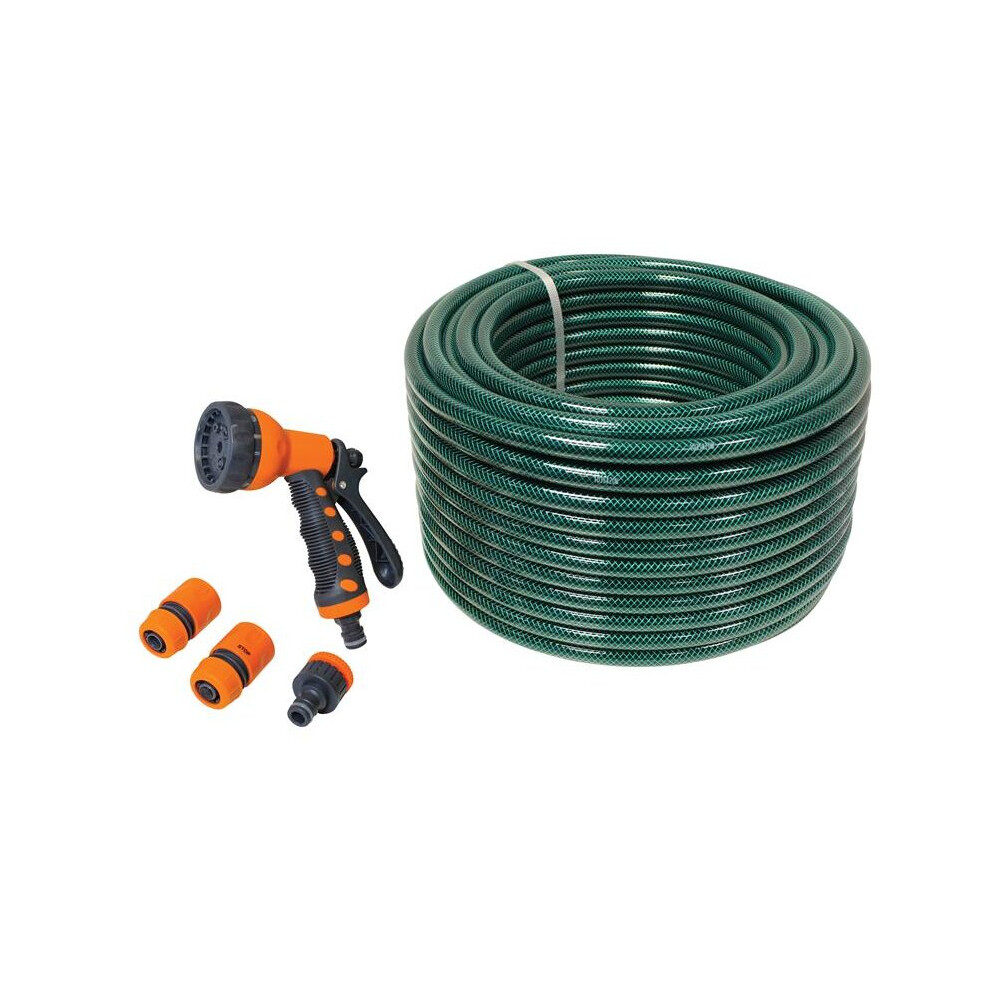 Faithfull Hose 50M With Fittings & Spray Gun 710391665024606