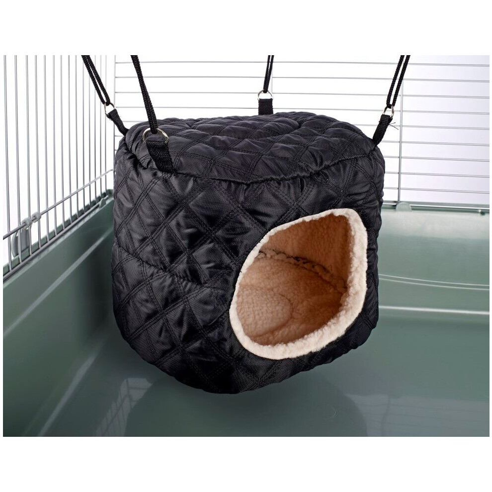 Little Friends Huge Rodent-Hive Rat Ferret Toy, Quilted Black - Large Cage Toy for Ferrets, Rats & Small Pets (TK503323)
