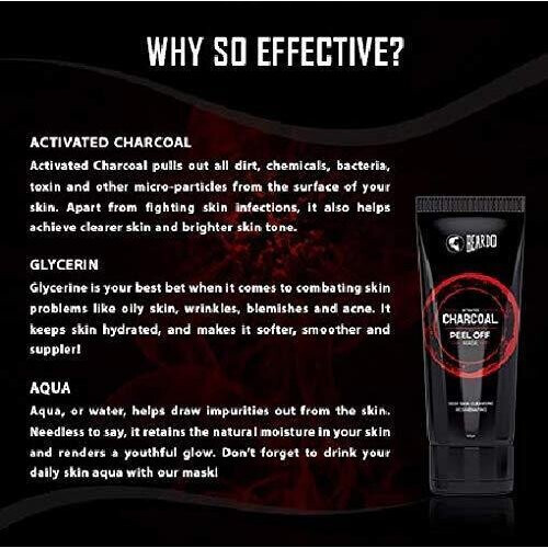 Beardo Activated Charcoal Peel Off Mask, 100g 2