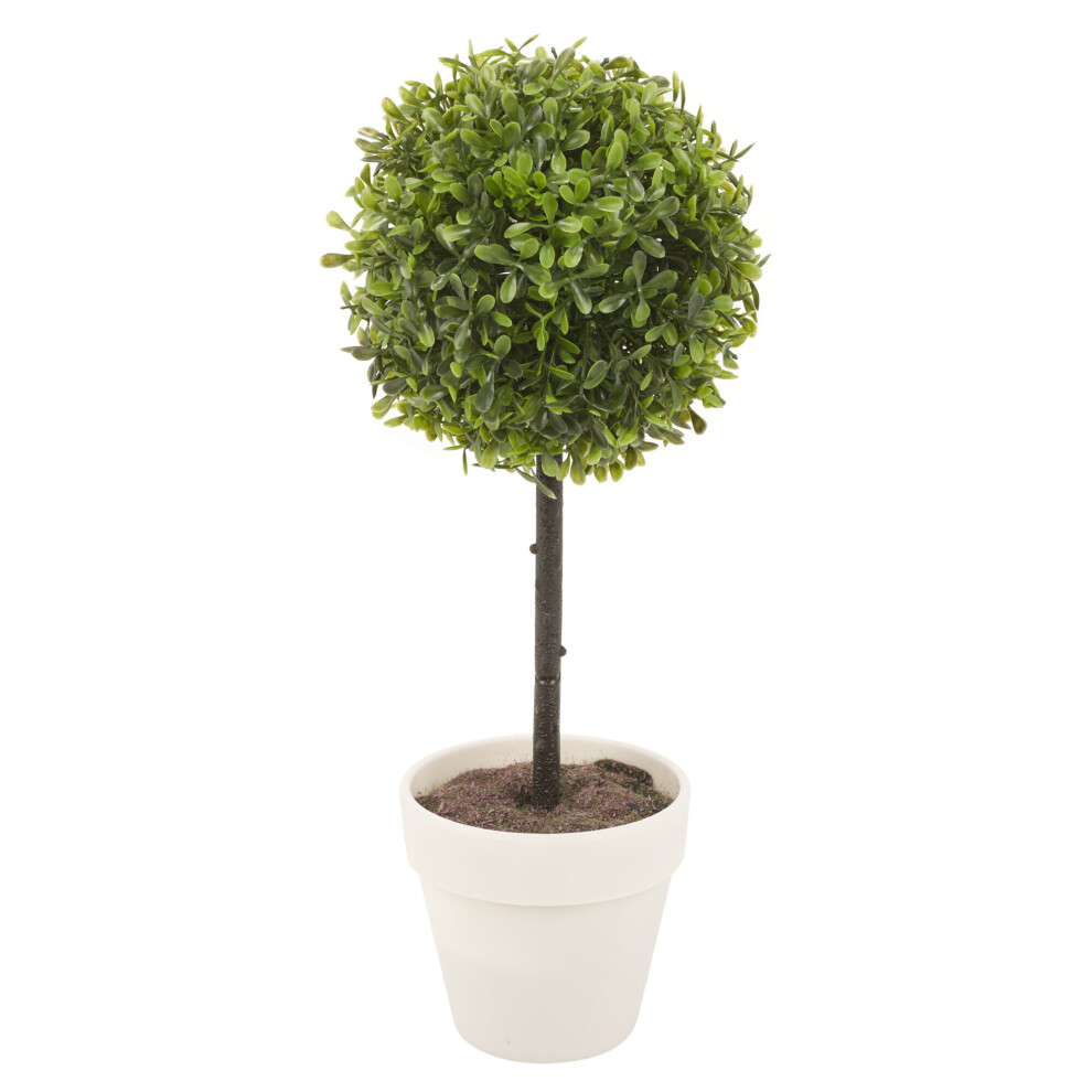 (White Pot) Potted Ball Plant Artificial Indoor Or Outdoor Pot