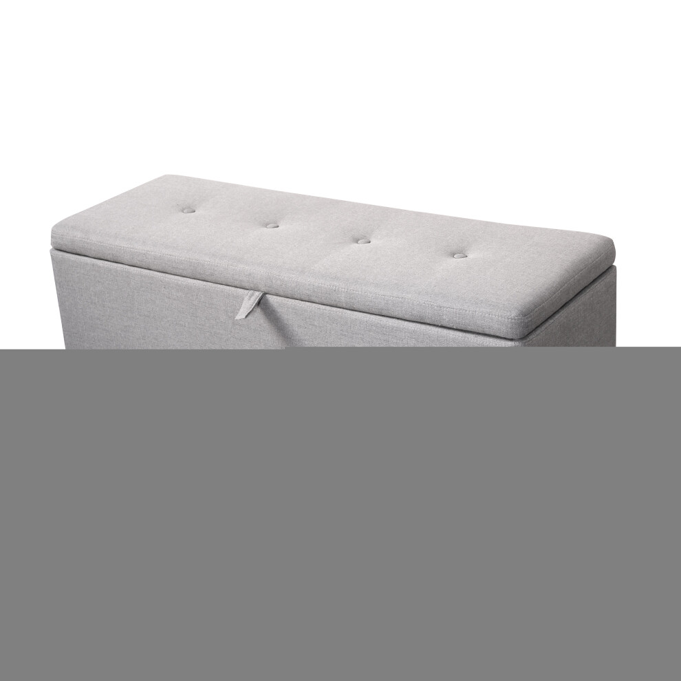 Prado Fabric Storage Ottoman Bench in Grey