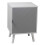 (White/Grey) Hanover 1 Door Modern Lined Wooden Bedside Table 2