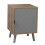 (Oak/Grey) Hanover 1 Door Modern Lined Wooden Bedside Table 2