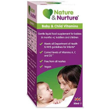 Nature & Nurture Baby & Child Vitamins. The Vegan-Friendly Gentle Liquid multivitamin for Babies, Toddlers and Children. Made in The UK. 60