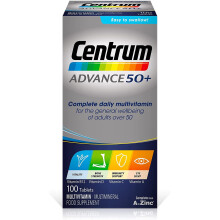 Centrum Advance 50+ Multivitamin & Mineral Tablets, 24 Essential Nutrients incl Vitamin D - 100 Tablets