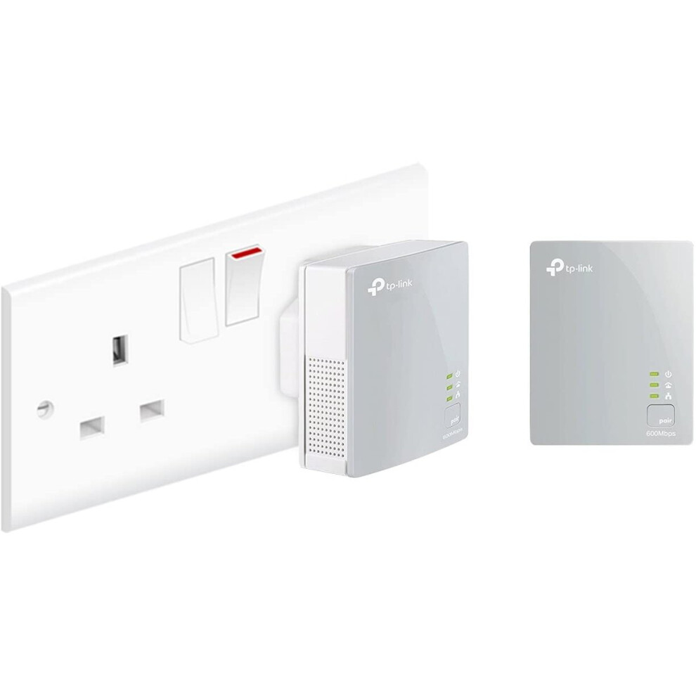 TP-Link TL-PA4010KIT Nano AV600 Powerline Adapter Starter Kit, Up to 300 m range, No Configuration Required, UK Plug