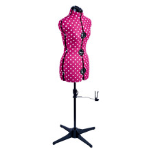 Adjustable 8-Part Dressmaking Dummy UK 10-16 Cerise Polka Dot