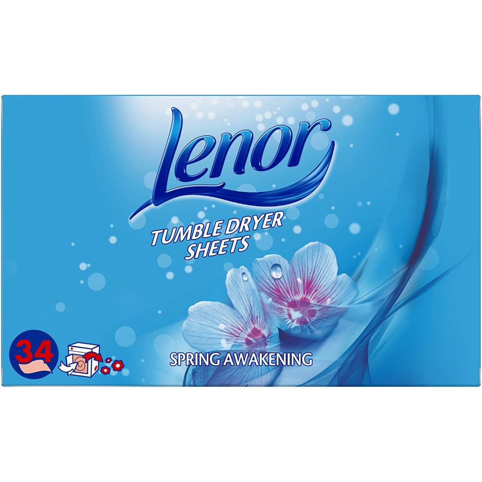 Lenor Tumble Dryer Sheets Spring Awakening 34 Sheets (Pack of 3)